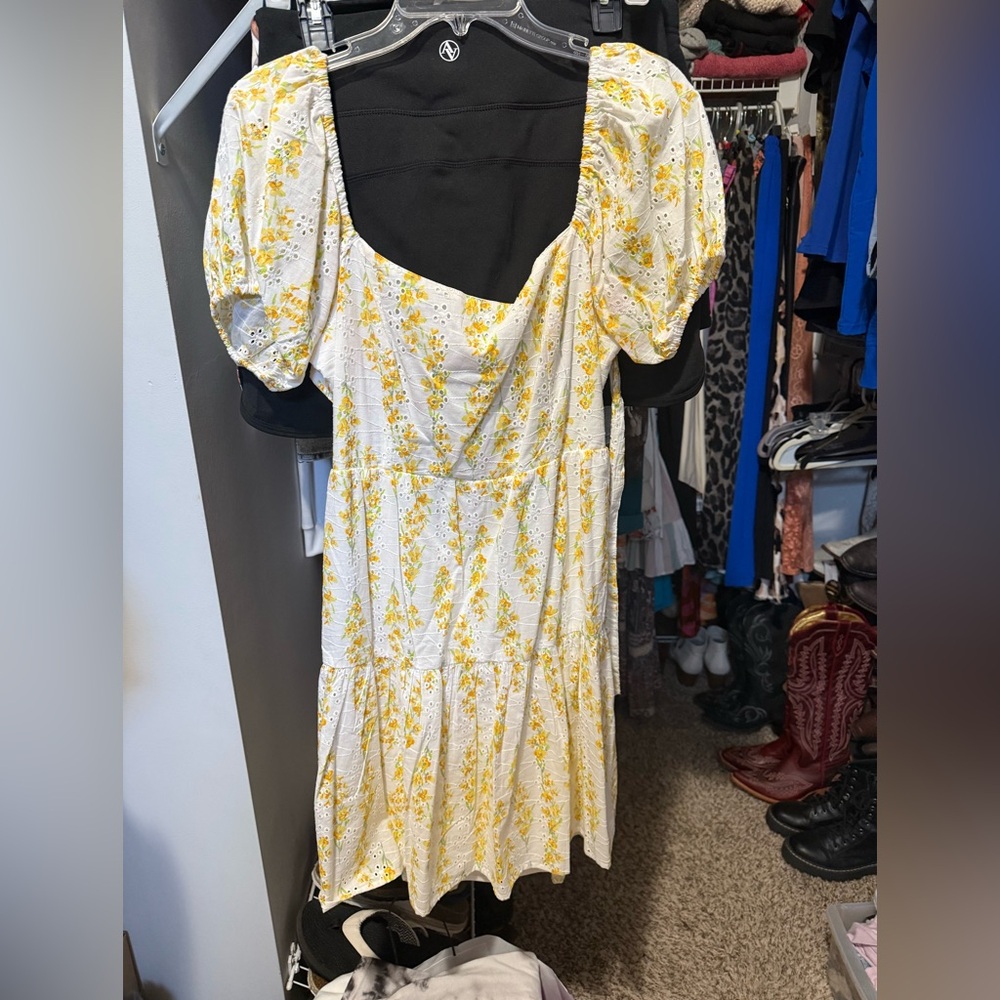 Jessica Simpson Cream Puff Sleeve Sundress